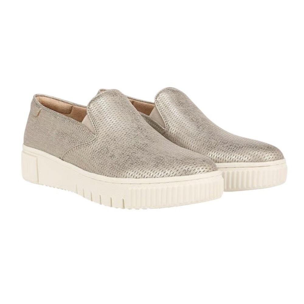 SOUL Naturalizer Women's Tia Slip On Sneakers Porcelain Metallic Synthetic Sz 7